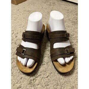 Naot Carly Two Strap Wedge Sandals Womens EU 38 US 7.5 Leather Cork Comfort